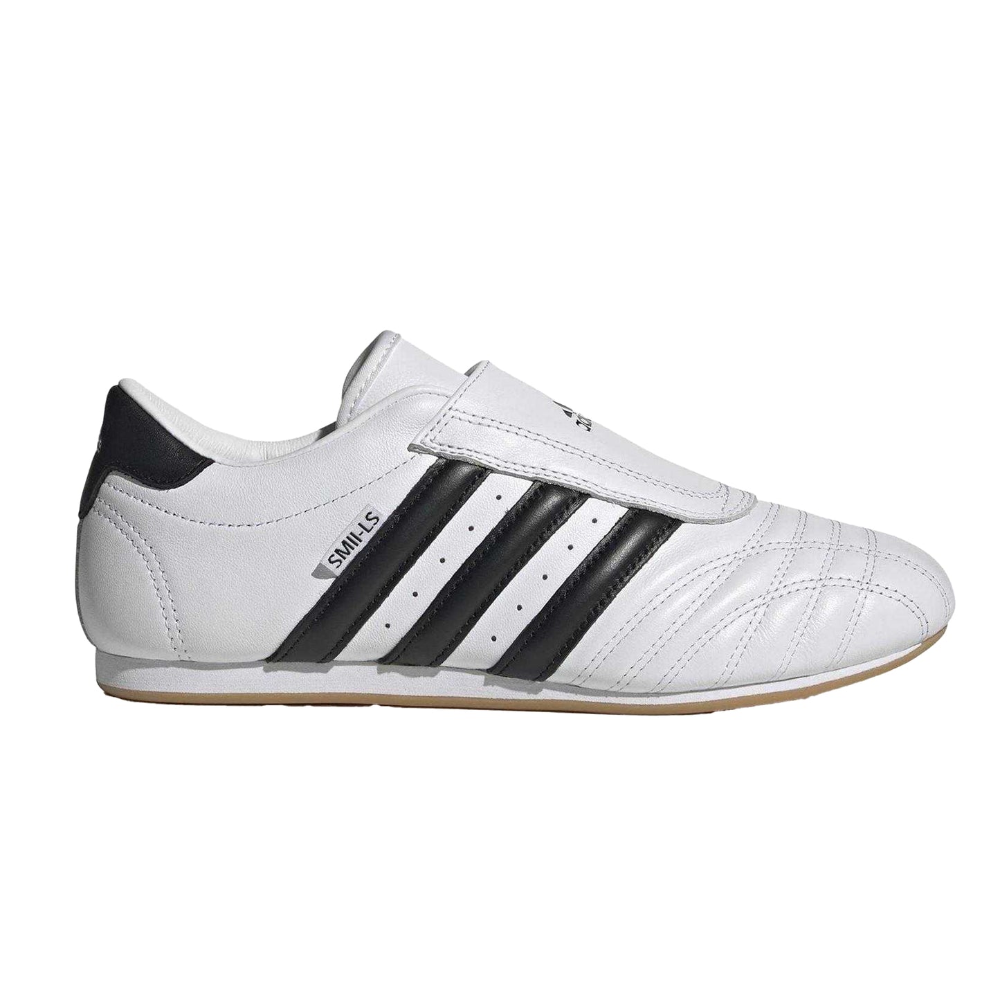 White - Front - Adidas Womens-Ladies 3 Stripes Leather Flat Trainers