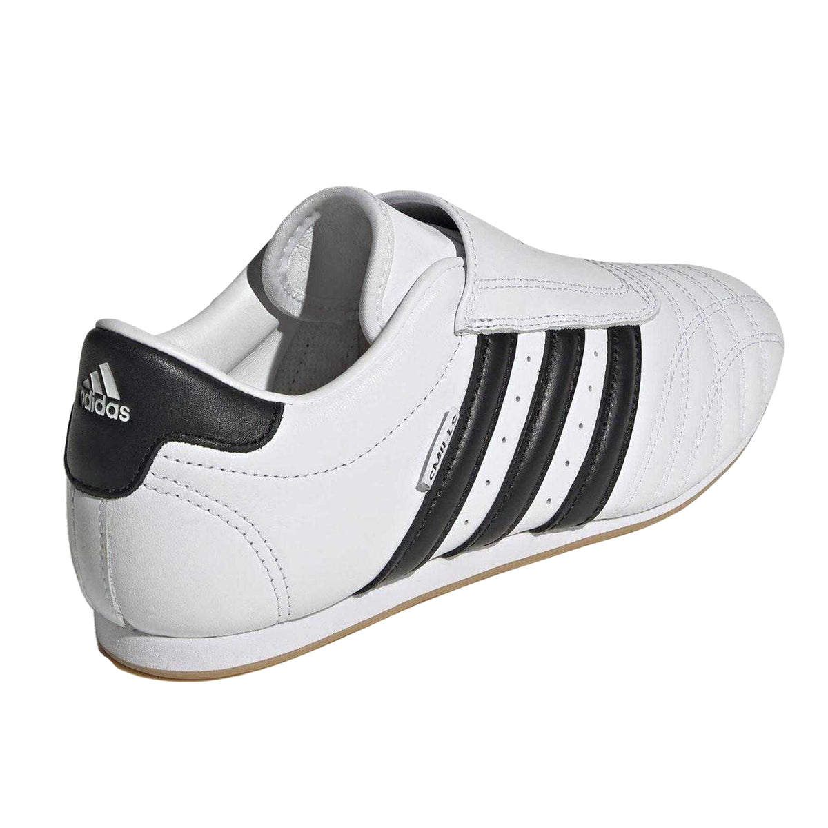 White - Back - Adidas Womens-Ladies 3 Stripes Leather Flat Trainers