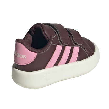 Iridescent-Pink - Back - Adidas Baby Girls Grand Court 2.0 Iridescent Trainers