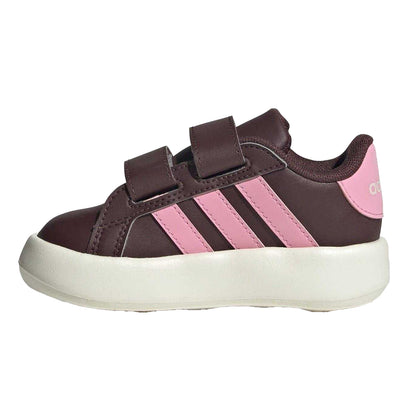 Iridescent-Pink - Side - Adidas Baby Girls Grand Court 2.0 Iridescent Trainers