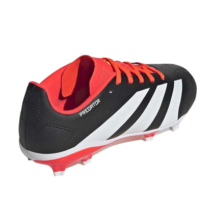 Black-White-Red - Back - Adidas Childrens-Kids Predator 24 League Firm Ground Football Boots