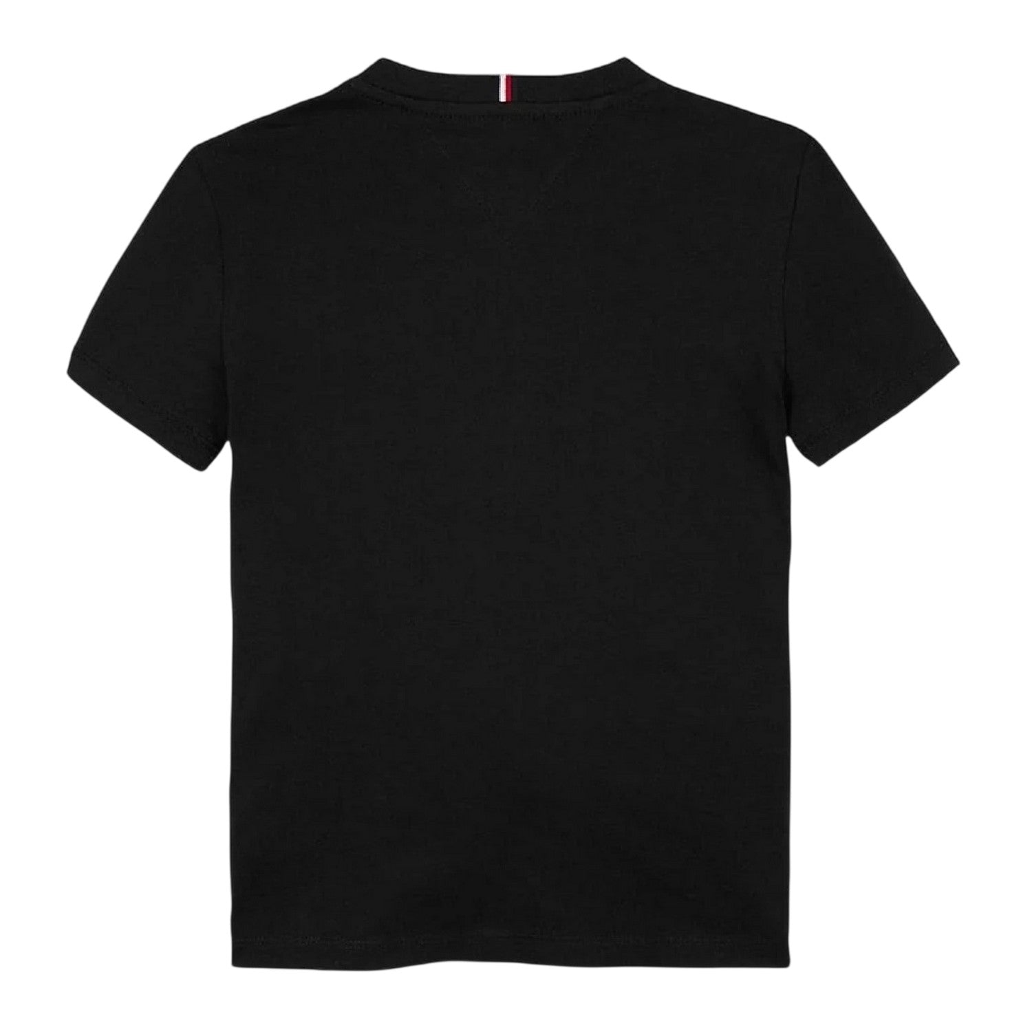Black - Back - Tommy Hilfiger Childrens-Kids Logo Regular Short-Sleeved T-Shirt