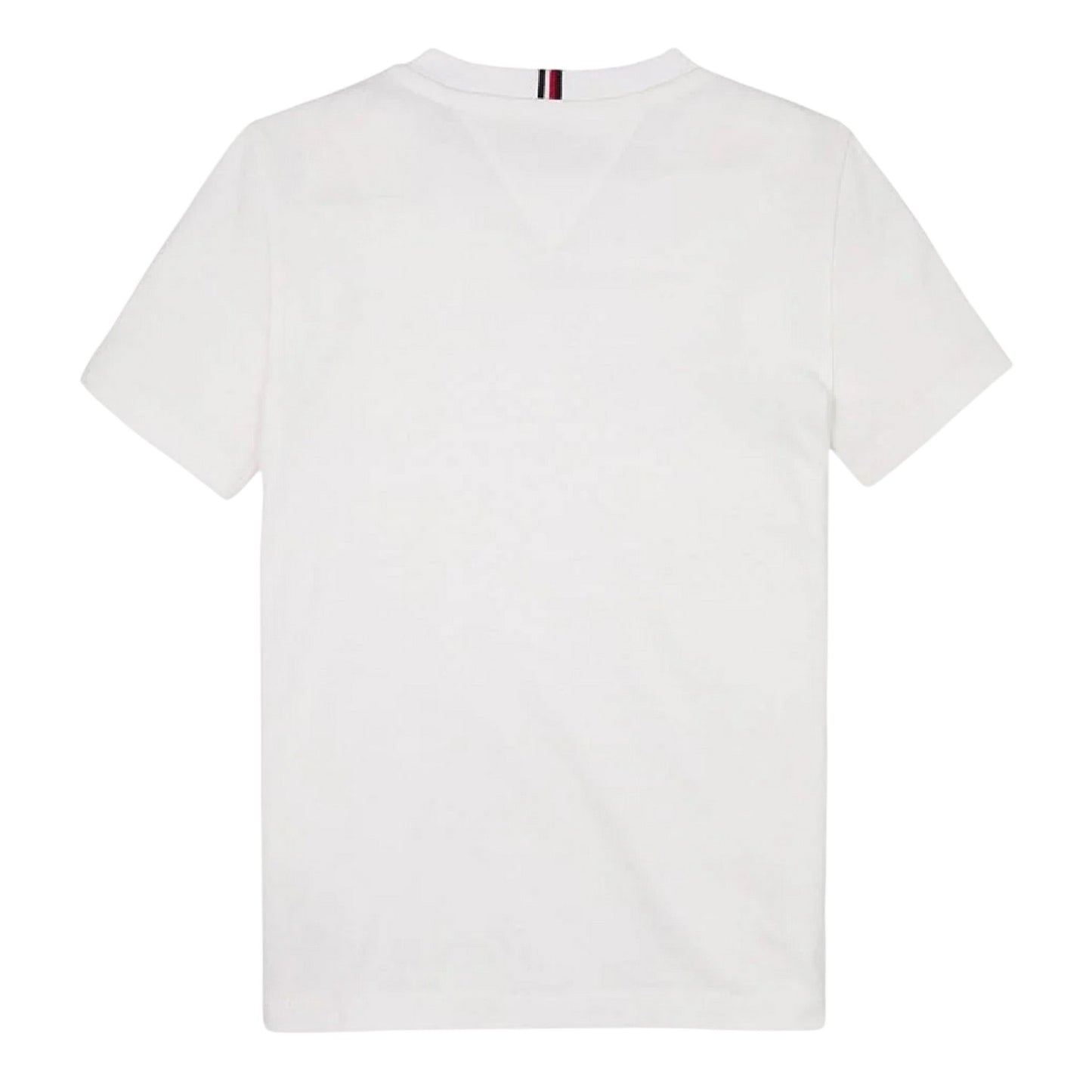 White - Back - Tommy Hilfiger Childrens-Kids Logo Regular Short-Sleeved T-Shirt