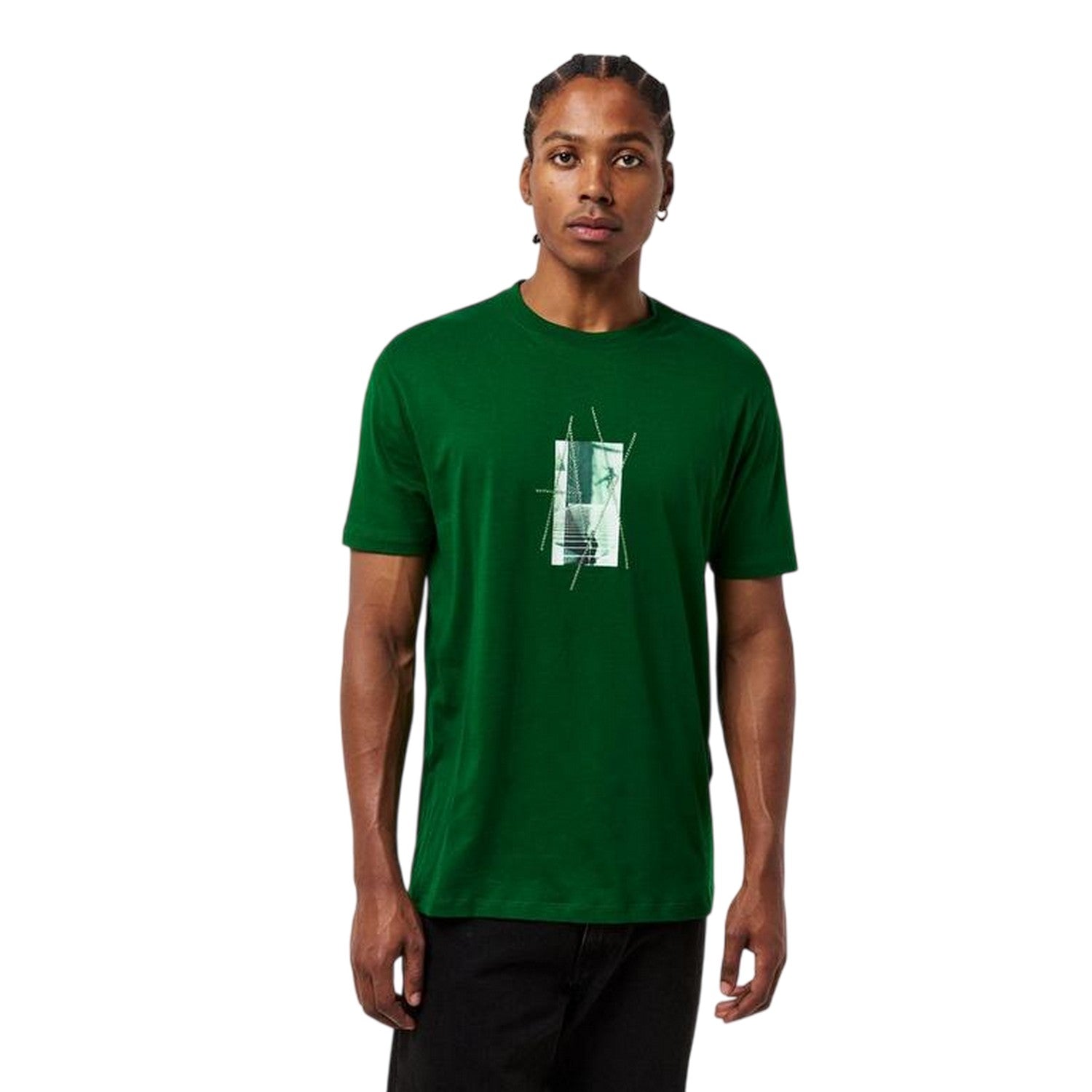 Garden Green - Side - Armani Exchange Mens Graphic Print T-Shirt