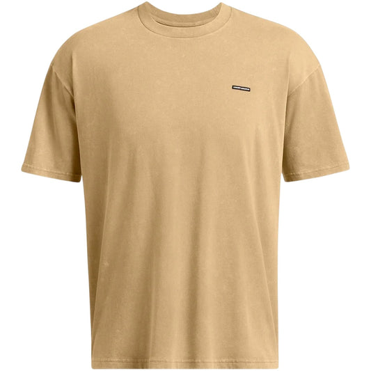 Brown - Front - Under Armour Mens Washed Logo Oversized T-Shirt