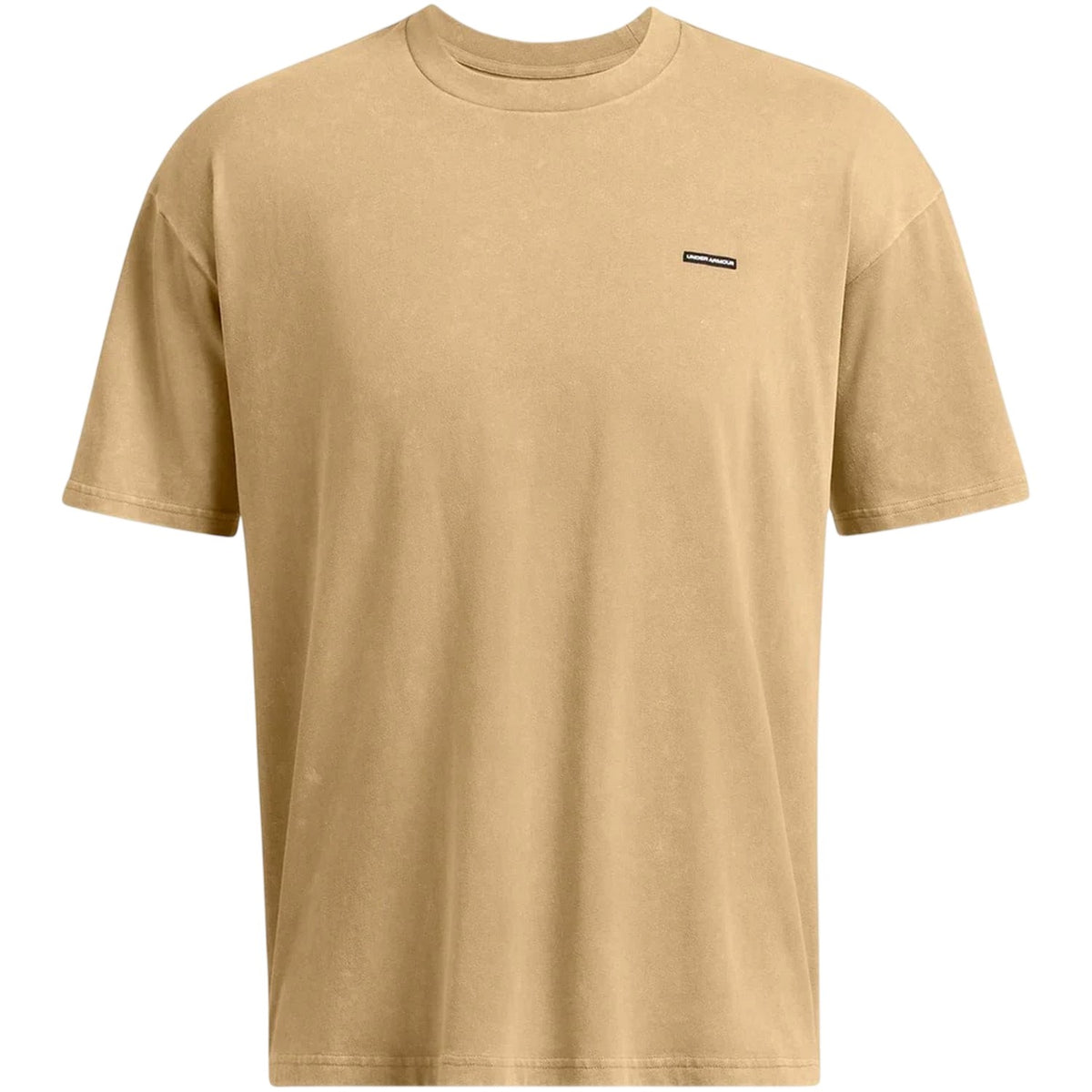 Brown - Front - Under Armour Mens Washed Logo Oversized T-Shirt
