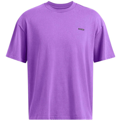 Purple - Front - Under Armour Mens Washed Logo Oversized T-Shirt