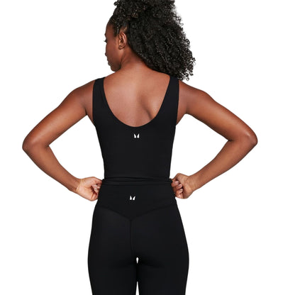 Black - Back - MyProtein Womens-Ladies Fitted Sleeveless Vest Top