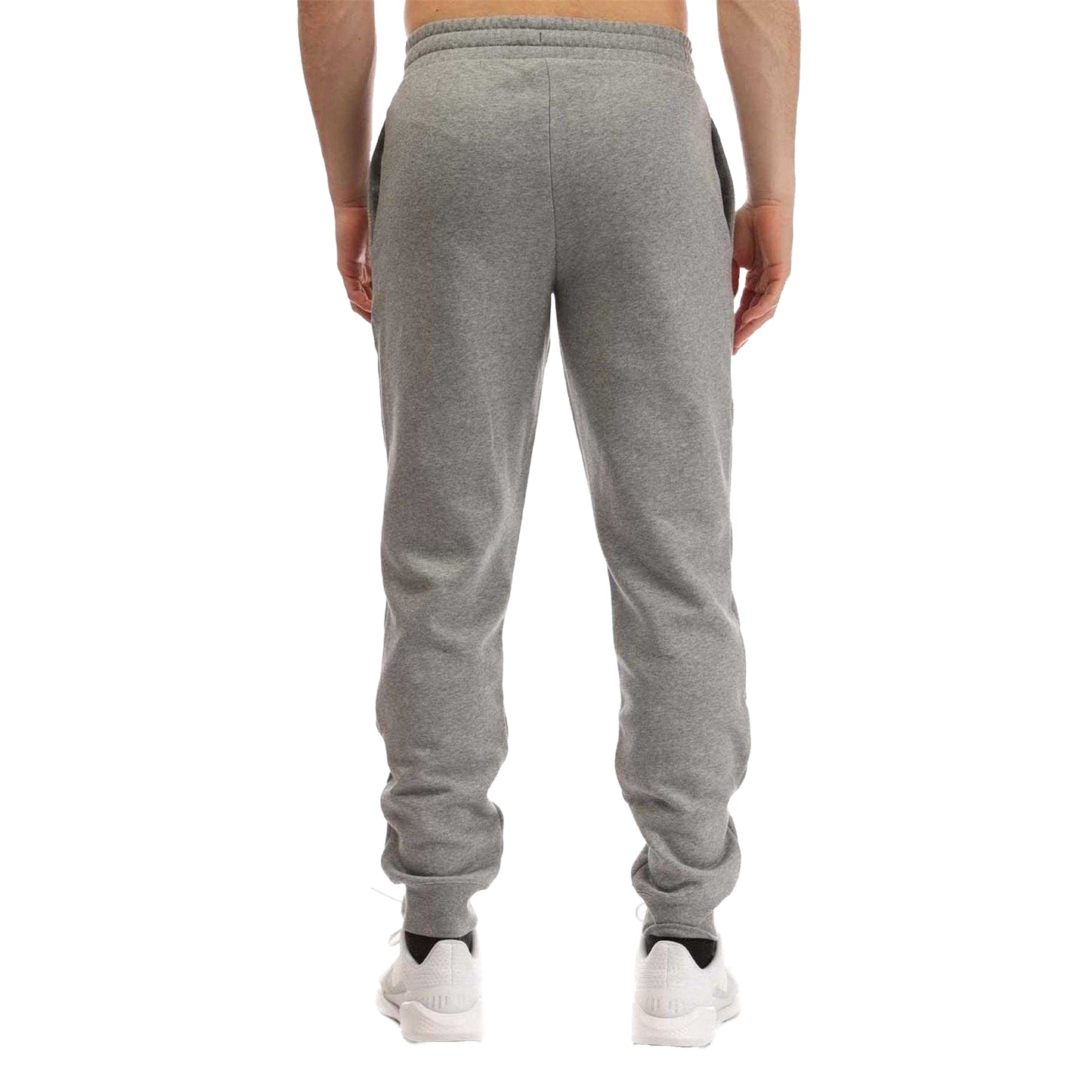 Grey - Back - Puma Mens Cotton Blend Logo Joggers