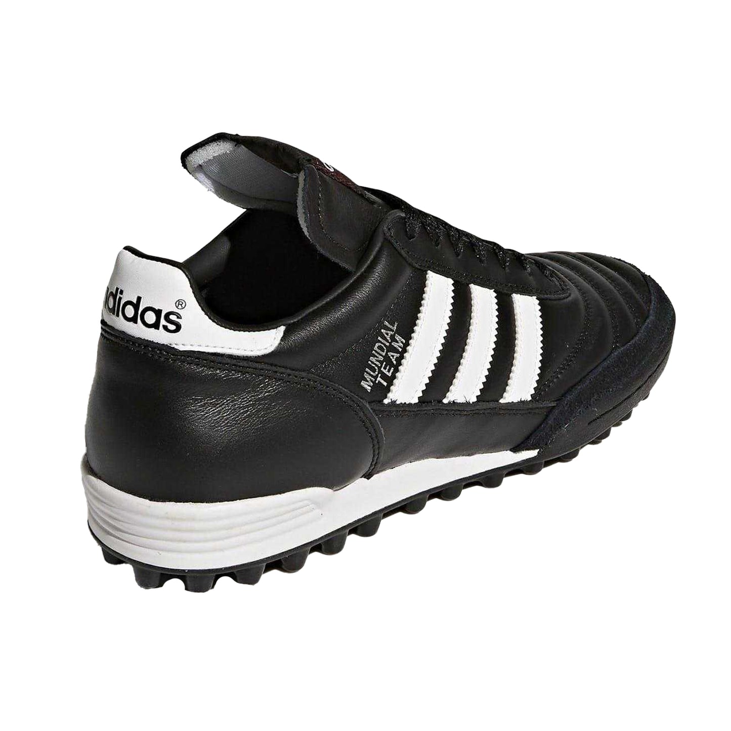 Black-White - Back - Adidas Mens Mundial Team Leather Flat Artificial Ground Football Boots