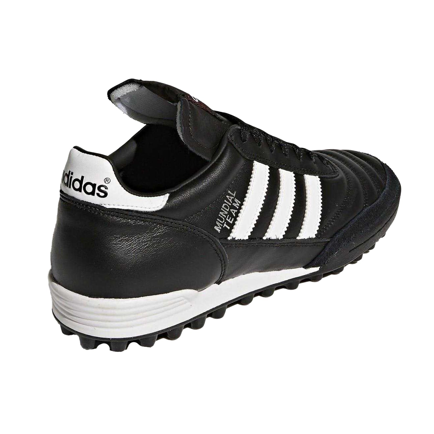 Black-White - Back - Adidas Mens Mundial Team Leather Flat Artificial Ground Football Boots