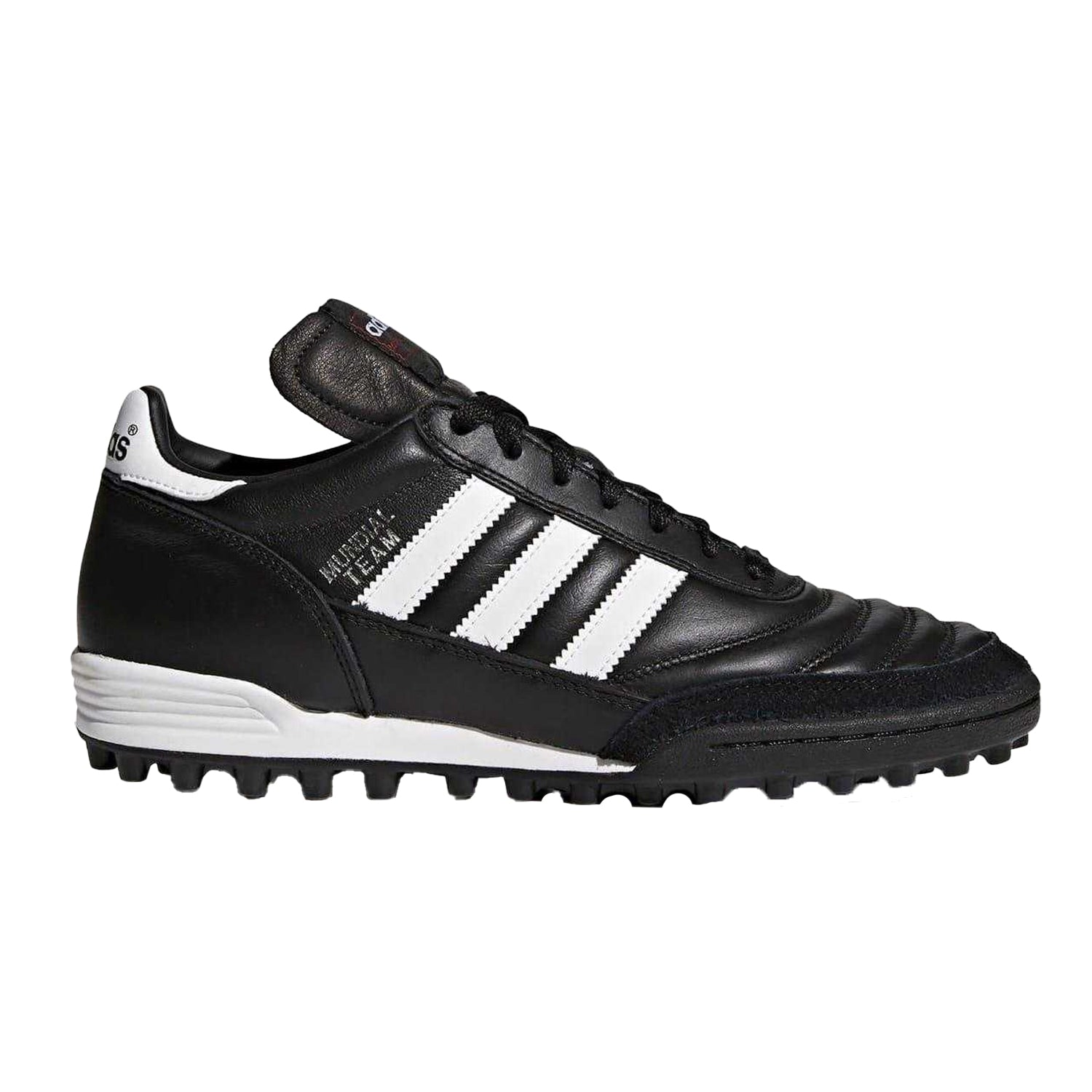 Black-White - Front - Adidas Mens Mundial Team Leather Flat Artificial Ground Football Boots