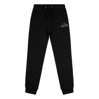 Black - Front - Jack Wills Girls Script Jogging Bottoms