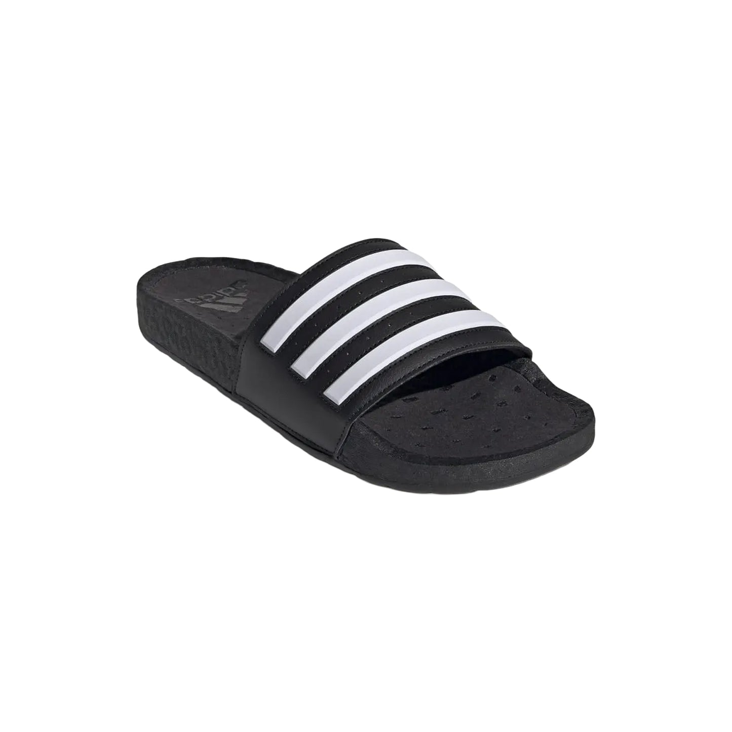 Black-White - Front - Adidas Womens-Ladies Adilette Boost Sliders