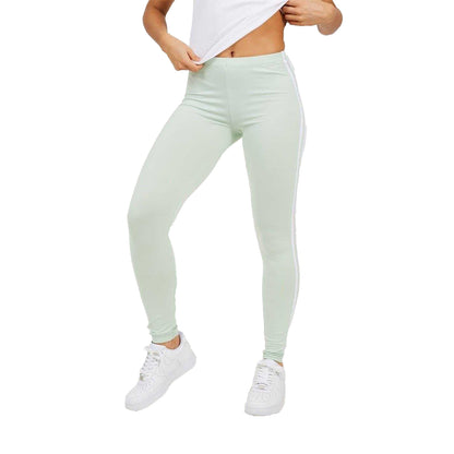 Mint-White - Front - Brave Soul Womens-Ladies Side Stripe Leggings