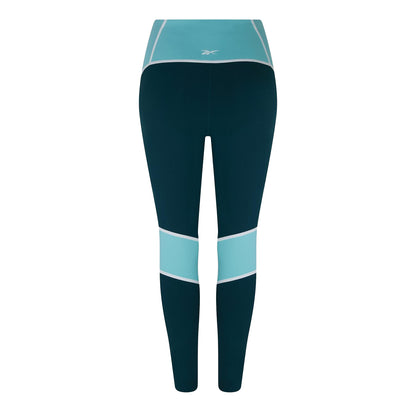 Forest Green - Back - Reebok Womens-Ladies Lux Skinny Running Leggings