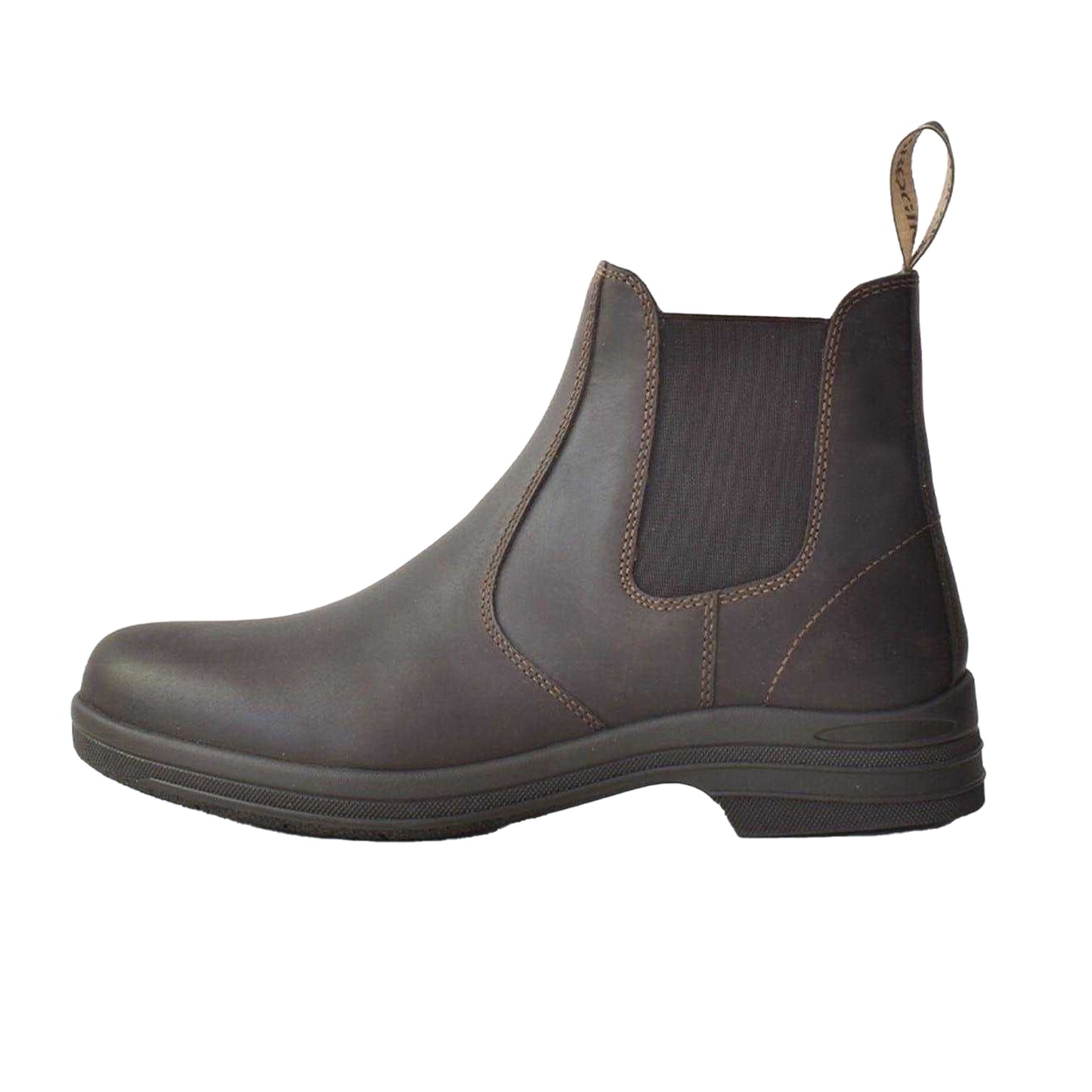 Brown - Back - Brogini Womens-Ladies Kingham Oiled Leather Low Heel Chelsea Boots