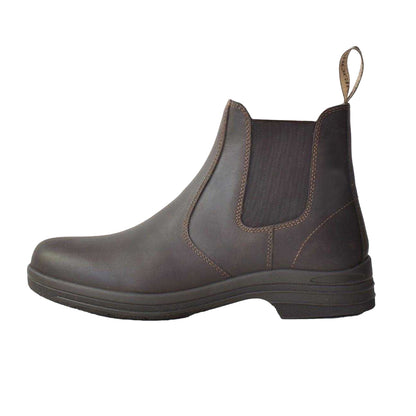 Brown - Back - Brogini Womens-Ladies Kingham Oiled Leather Low Heel Chelsea Boots