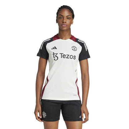 Off White-Black - Side - Adidas Womens-Ladies Training Football Shirt