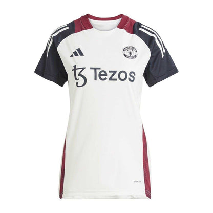 Off White-Black - Front - Adidas Womens-Ladies Training Football Shirt