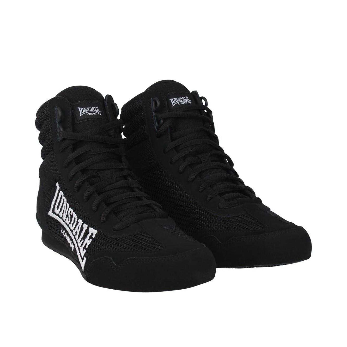 Black - Pack Shot - Lonsdale Childrens-Kids Contender Boxing Boots