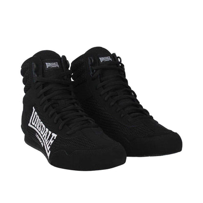 Black - Pack Shot - Lonsdale Childrens-Kids Contender Boxing Boots