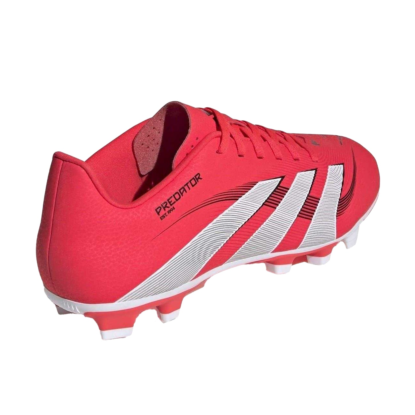 Red-White - Back - Adidas Mens Predator Club Firm Ground Football Boots