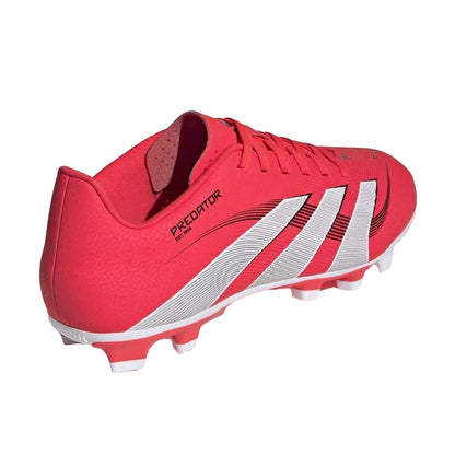 Red-White - Back - Adidas Mens Predator Club Firm Ground Football Boots