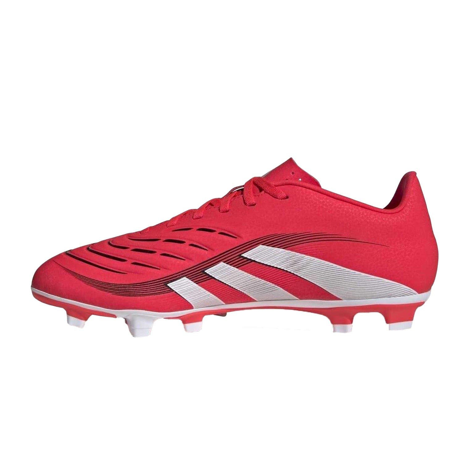 Red-White - Side - Adidas Mens Predator Club Firm Ground Football Boots