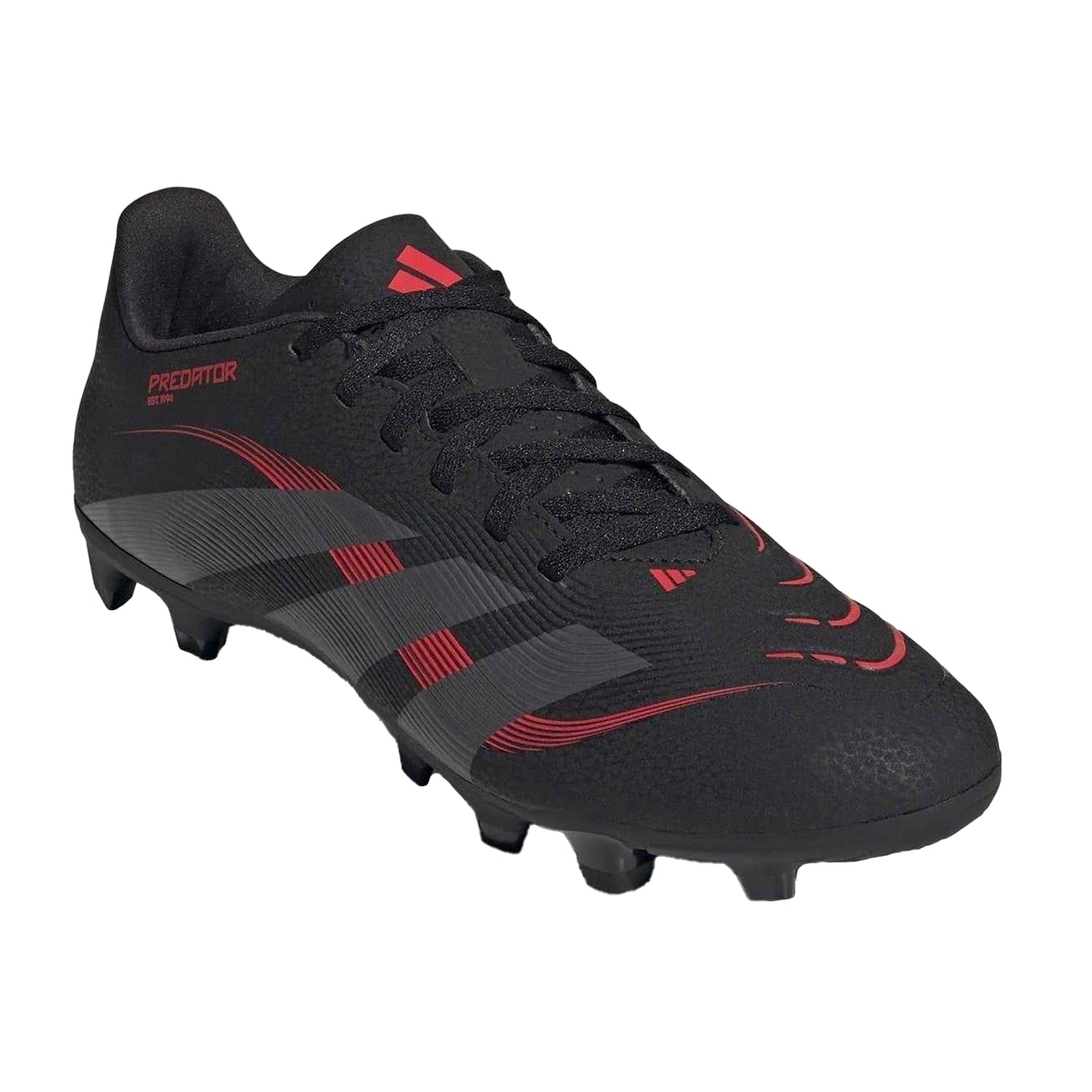Black-Grey - Pack Shot - Adidas Mens Predator Club Firm Ground Football Boots
