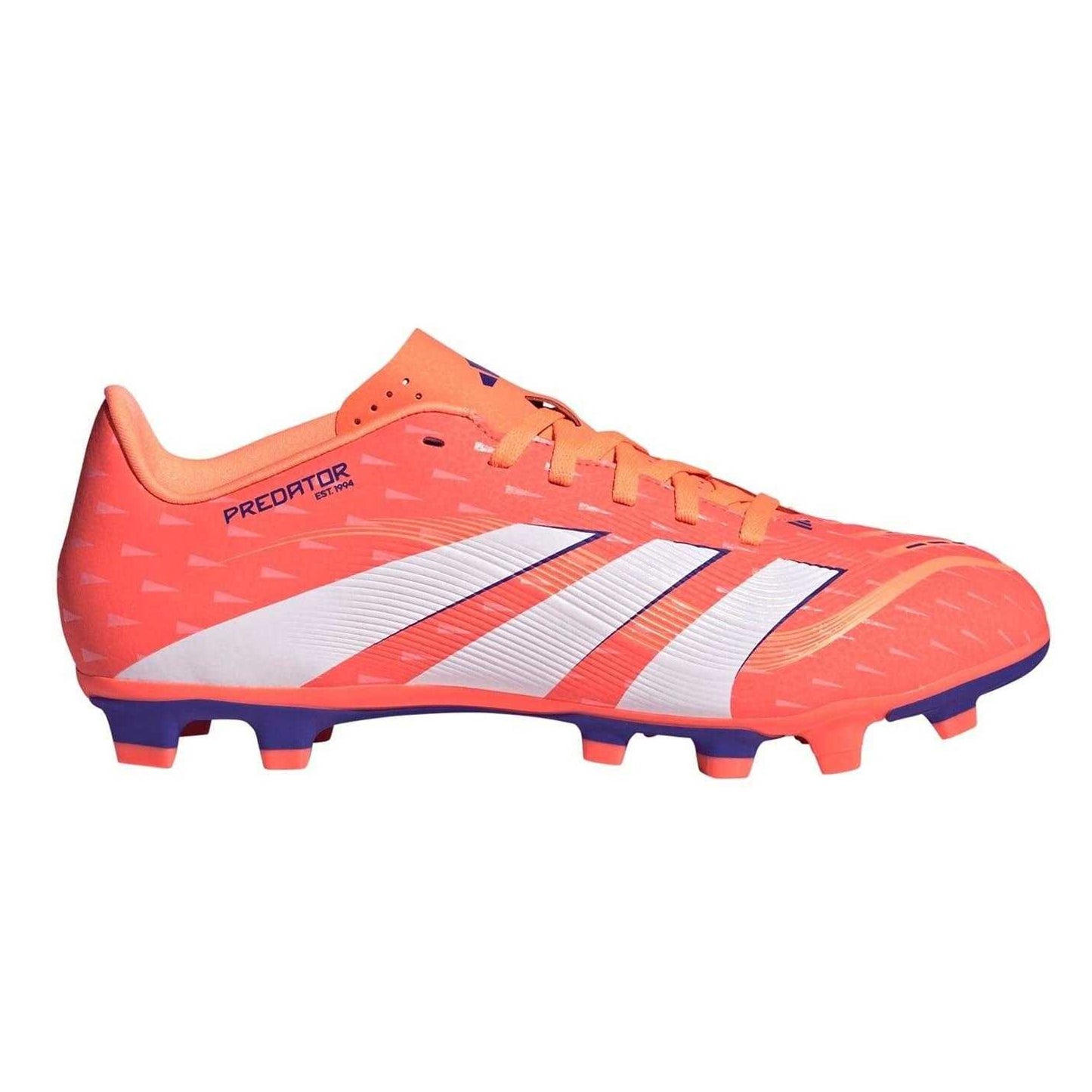 Orange-White - Front - Adidas Mens Predator Club Firm Ground Football Boots
