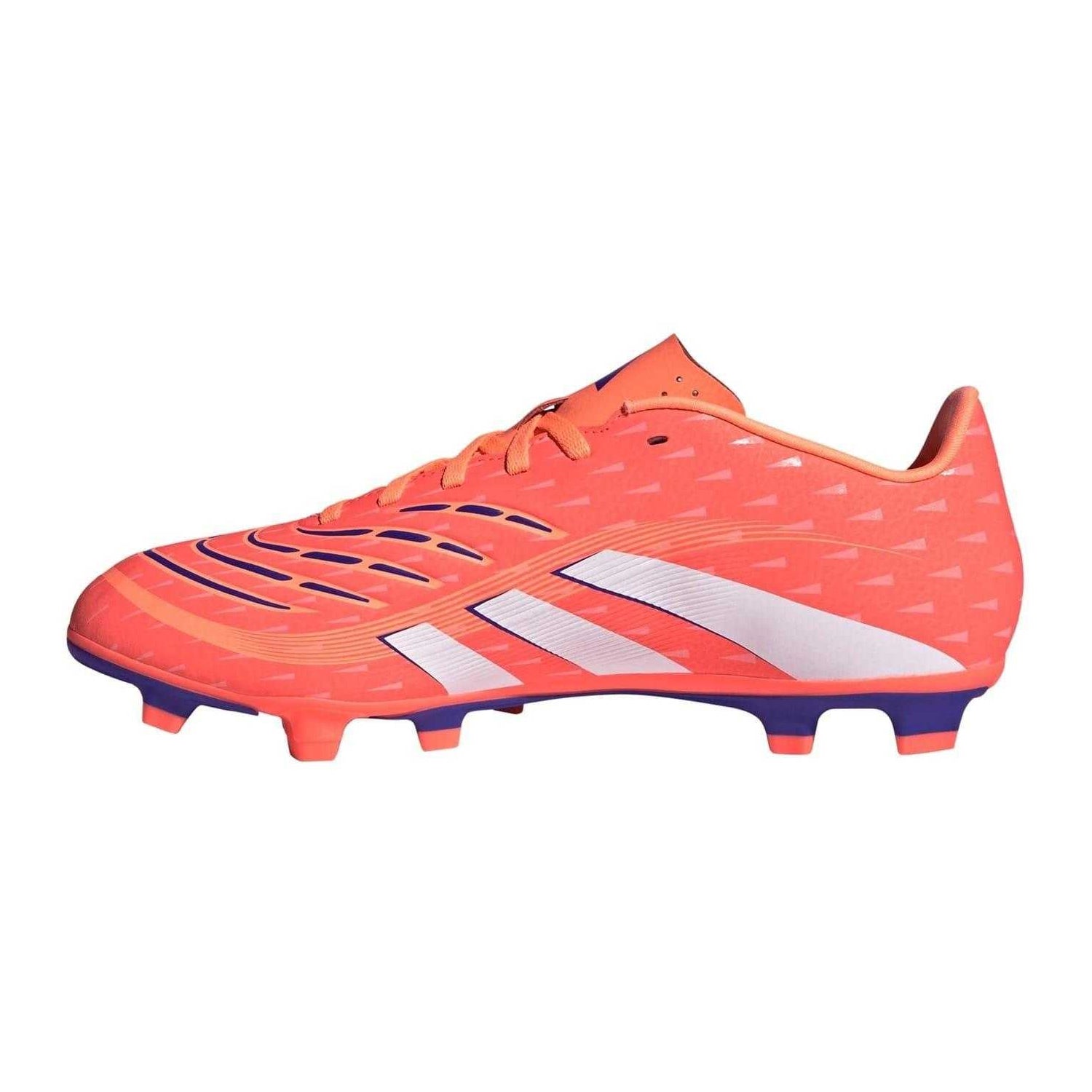 Orange-White - Side - Adidas Mens Predator Club Firm Ground Football Boots