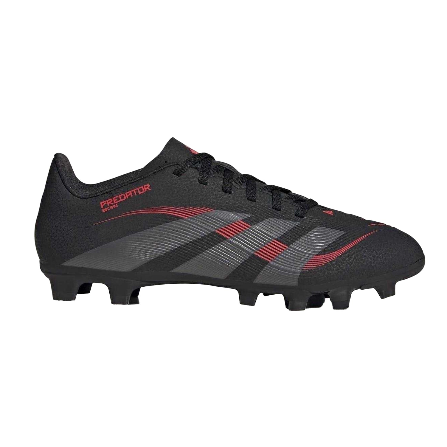 Black-Grey - Front - Adidas Mens Predator Club Firm Ground Football Boots