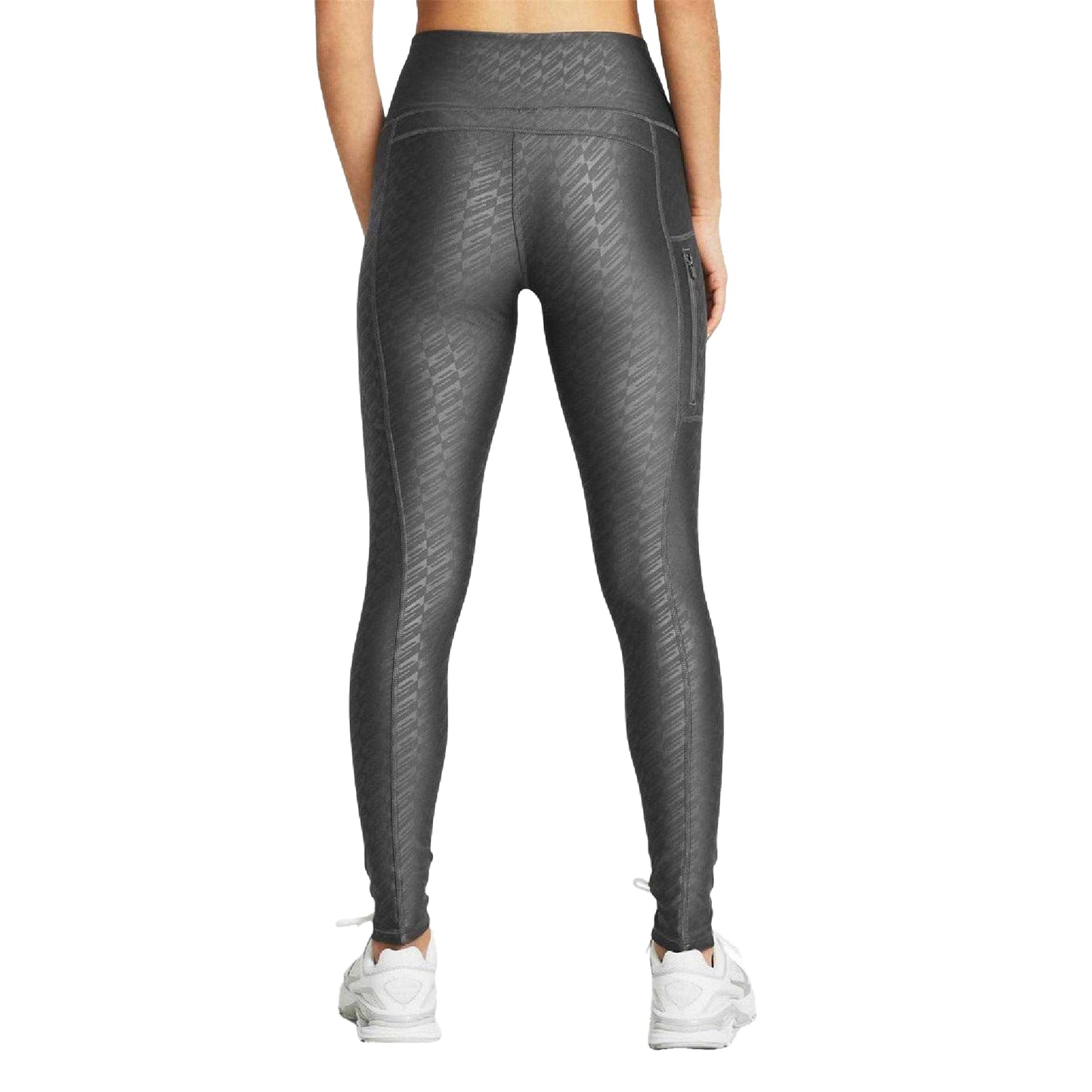 Grey - Back - Under Armour Womens-Ladies HeatGear High Waist Leggings