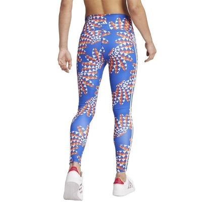 Blue - Back - Adidas Womens-Ladies Geometric Leggings