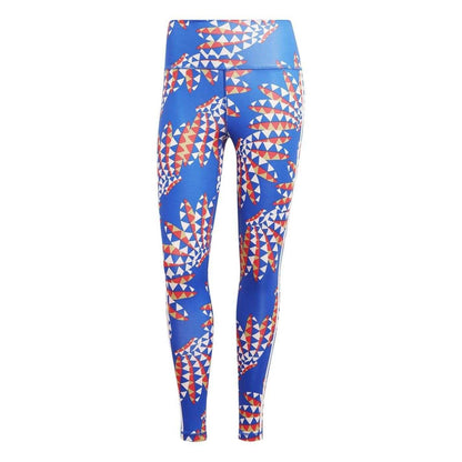 Blue - Front - Adidas Womens-Ladies Geometric Leggings