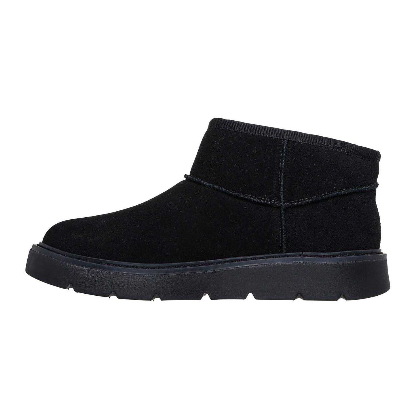 Black - Back - Skechers Womens-Ladies Cozy Suede Slip-In Ankle Boots