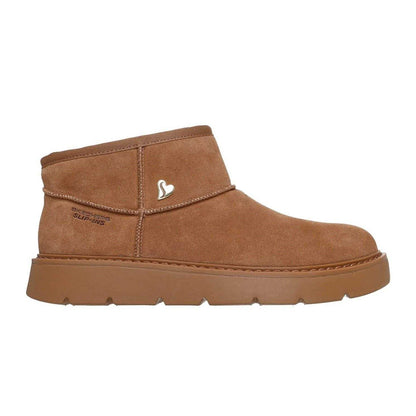 Chestnut - Front - Skechers Womens-Ladies Cozy Suede Slip-In Ankle Boots
