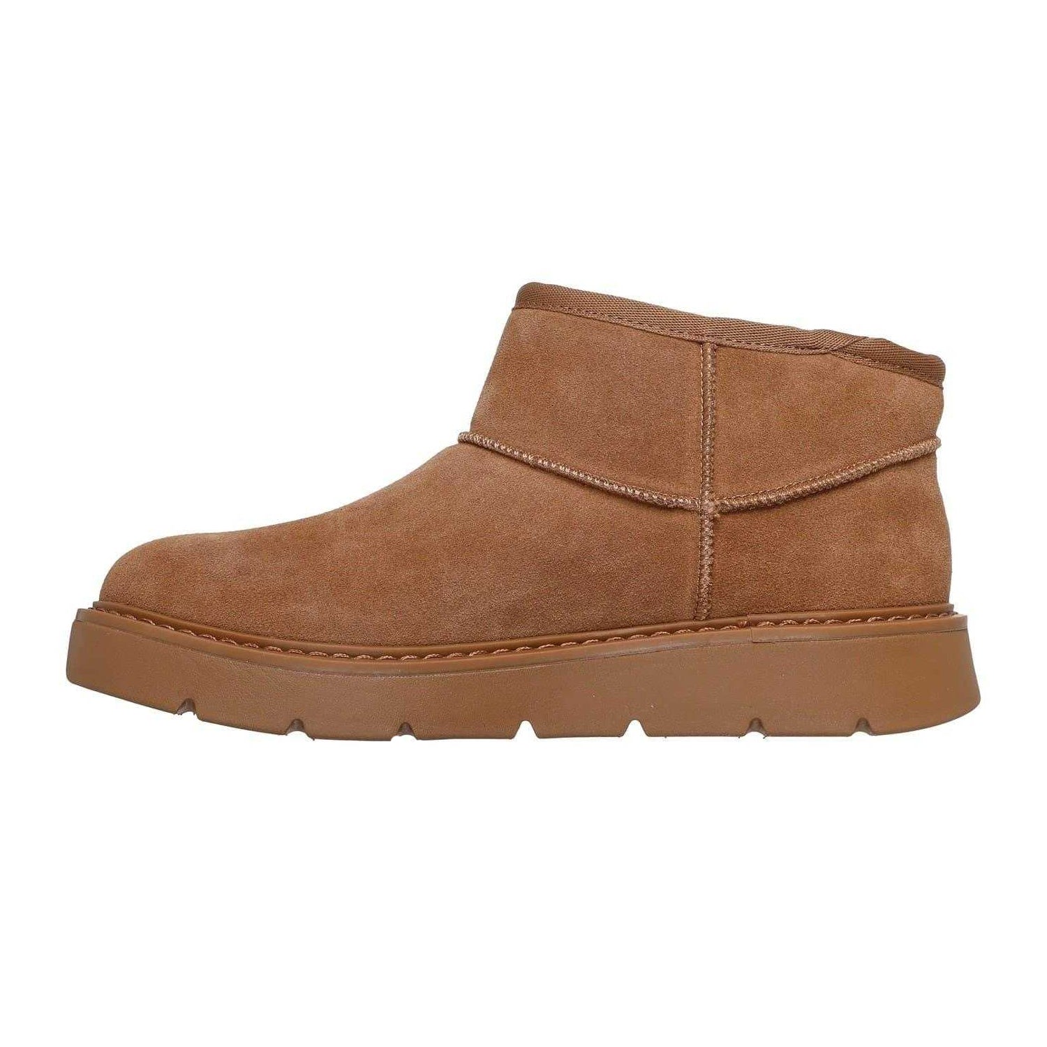 Chestnut - Back - Skechers Womens-Ladies Cozy Suede Slip-In Ankle Boots