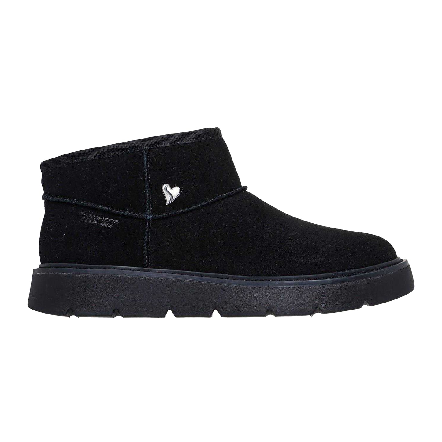 Black - Front - Skechers Womens-Ladies Cozy Suede Slip-In Ankle Boots