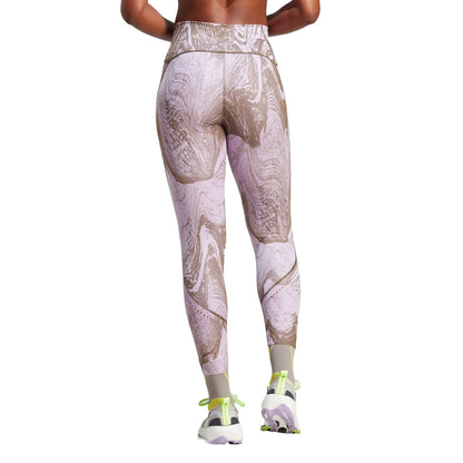 Purple - Back - Adidas Womens-Ladies Marble Leggings