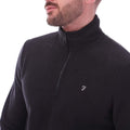Navy - Side - Farah Mens Rush Quarter Zip Fleece Top