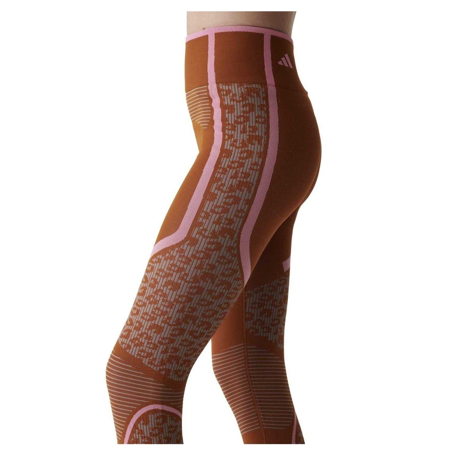 Brown - Side - Adidas Womens-Ladies Stella McCartney Geometric Shaping Leggings