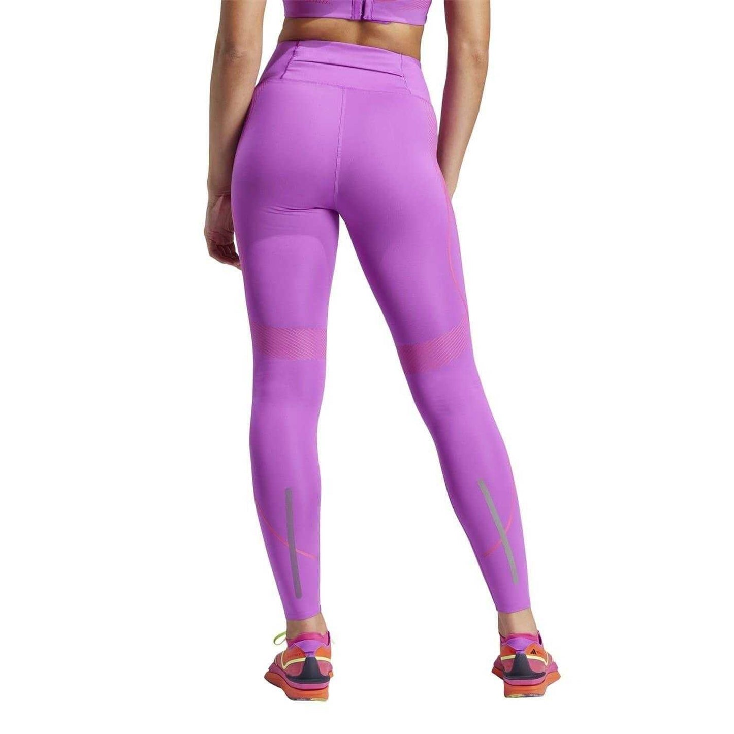 Purple - Back - Adidas Womens-Ladies Stella McCartney Skinny Running Leggings
