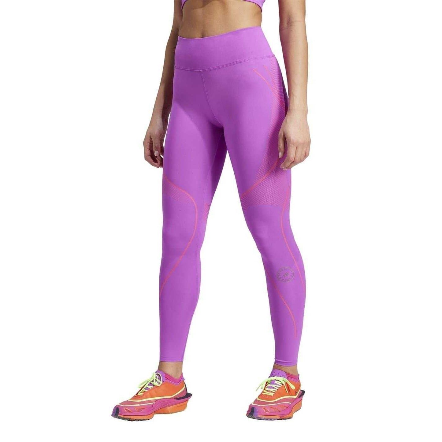 Purple - Side - Adidas Womens-Ladies Stella McCartney Skinny Running Leggings