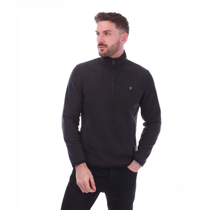 Navy - Front - Farah Mens Rush Quarter Zip Fleece Top