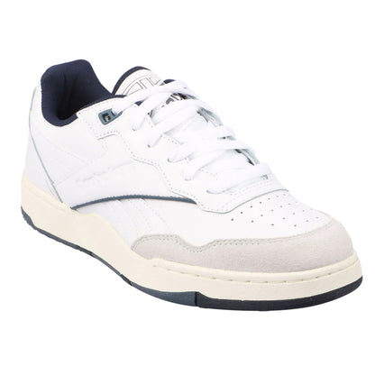 White-Navy - Front - Reebok Unisex Adult Classics BB 4000 II Leather Trainers
