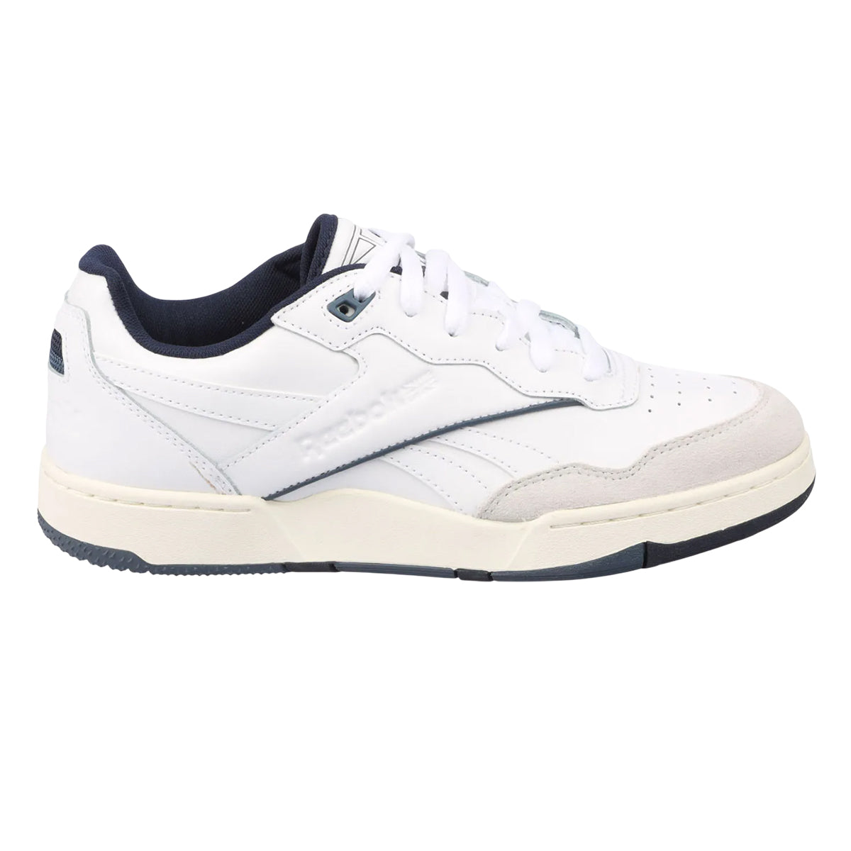 White-Navy - Side - Reebok Unisex Adult Classics BB 4000 II Leather Trainers