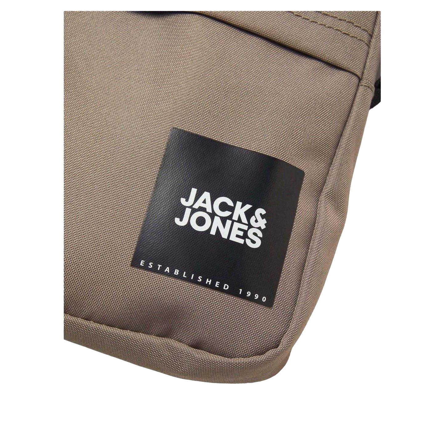 Beige - Side - Jack And Jones Mens Logo Crossbody Bag