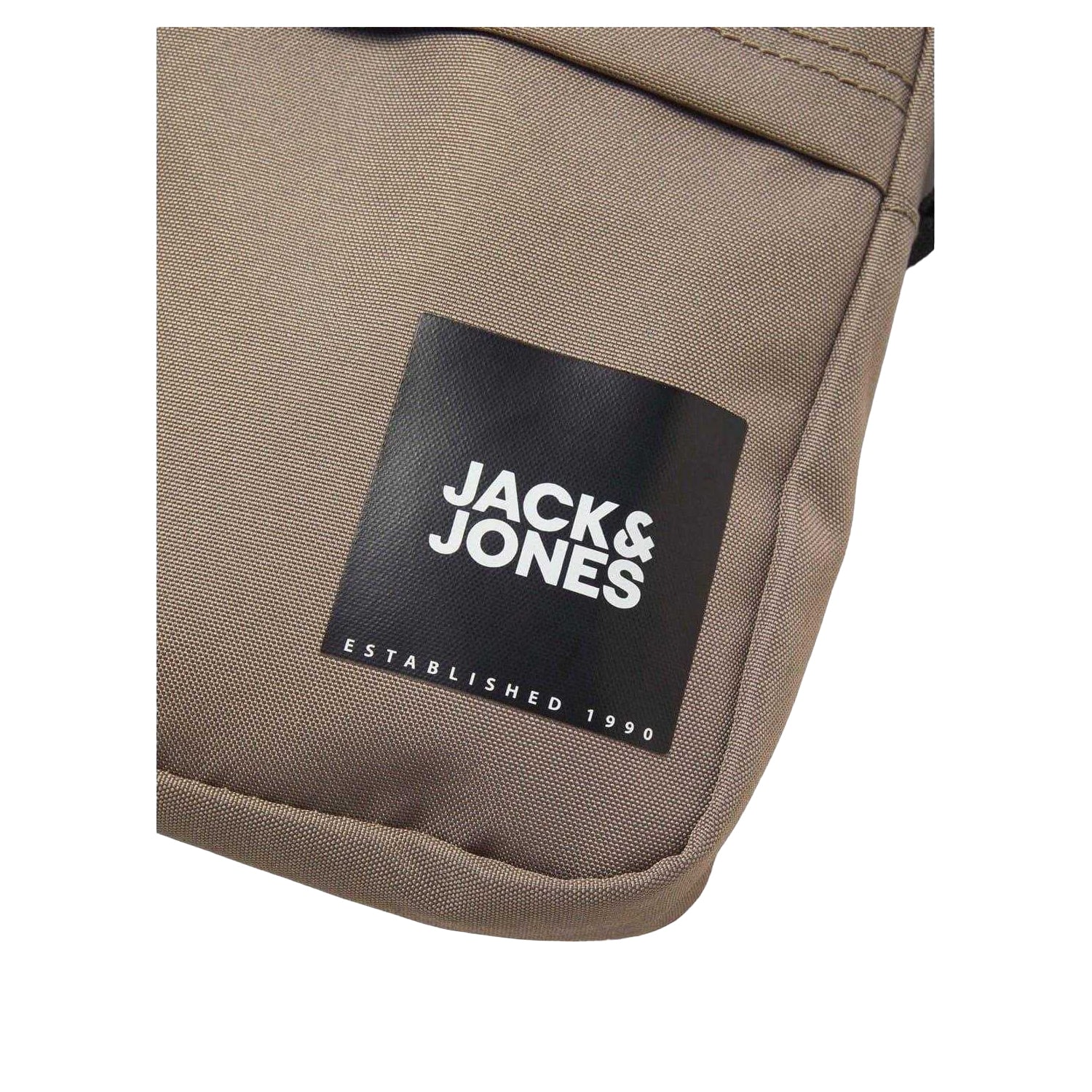Beige - Side - Jack And Jones Mens Logo Crossbody Bag